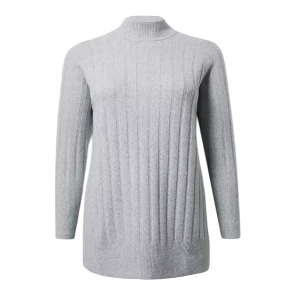 Torrid 3x Vegan Cashmere Turtleneck Tunic Sweater Gray Classic Old Money Soft - Picture 1 of 2